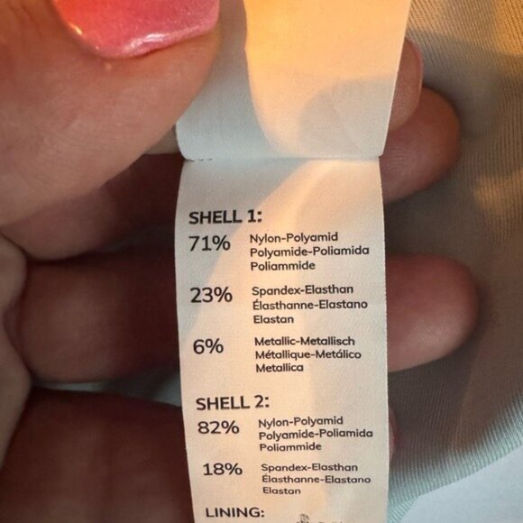 Cupshe Blue Lurex Crossback Cheeky One-Piece Large New Blue Beachy Coastal - Picture 9 of 10